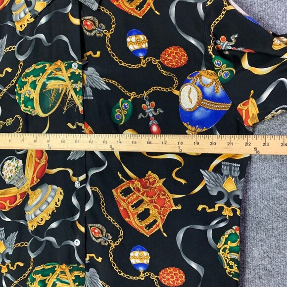 VTG RARE Saks Fifth Avenue Real Clothe 100% Silk Small Button down Printed Shirt - Picture 5 of 9